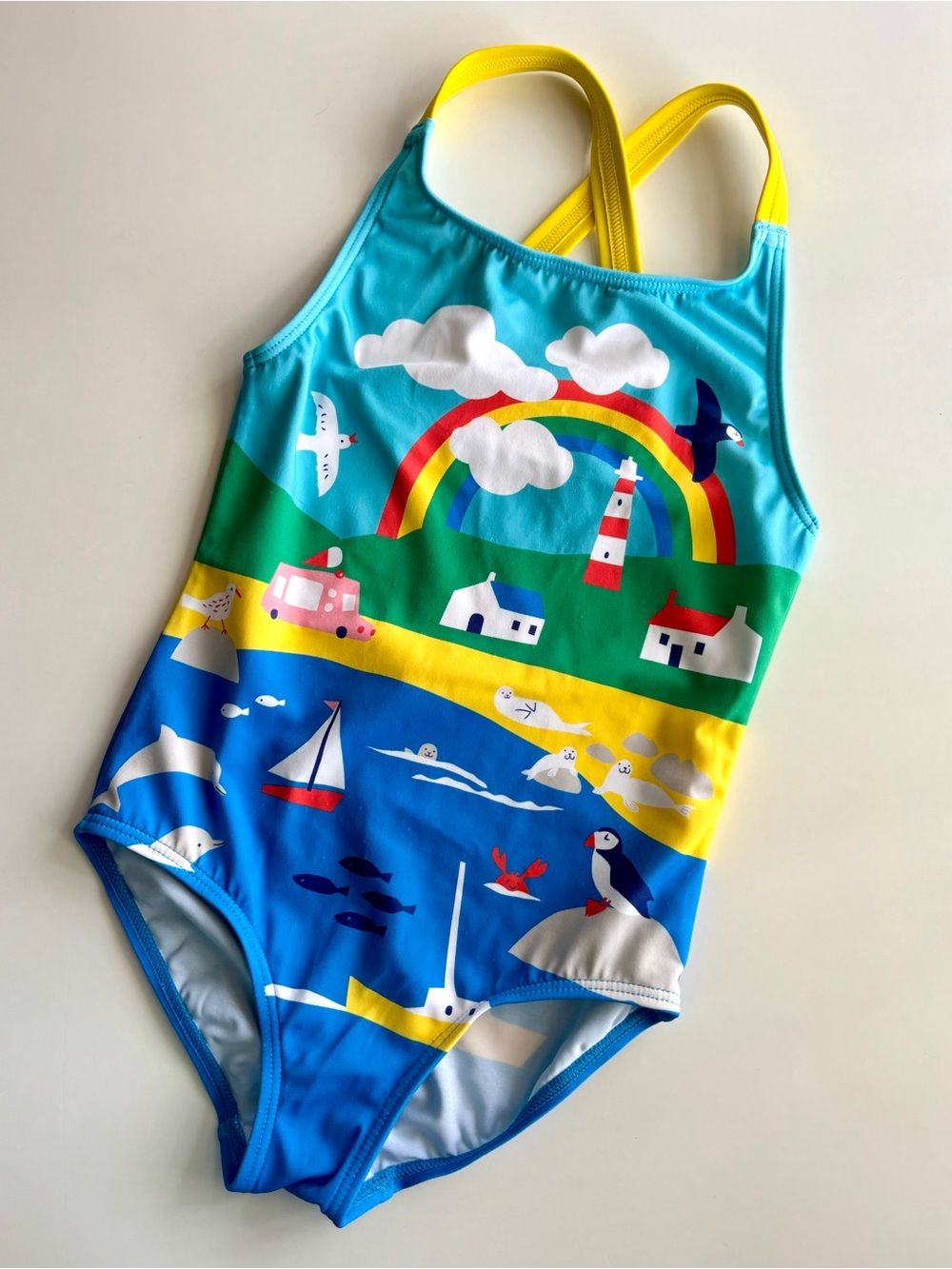 Mini Boden Seaside One‑Piece Swimsuit — 4–5Y / 110 cm